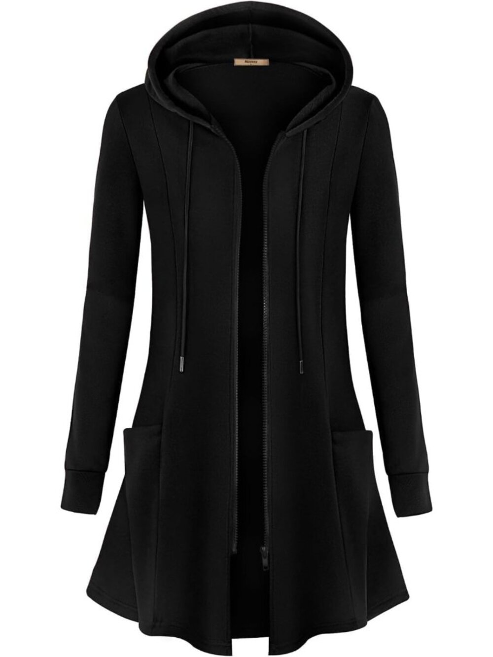 Lightweight Long Hoodie Jacket for Women | Zip Up Tunic Sweatshirt Cardigan